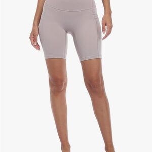 Colorfulkoala Women’s High Waisted Seamless Biker Shorts, M- Lilac Grey